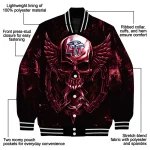 liberty flames skull bite red black varsity jacket best selling