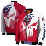 liberty flames skull outline red white bomber jacket best selling