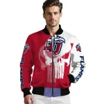 liberty flames skull outline red white bomber jacket best selling
