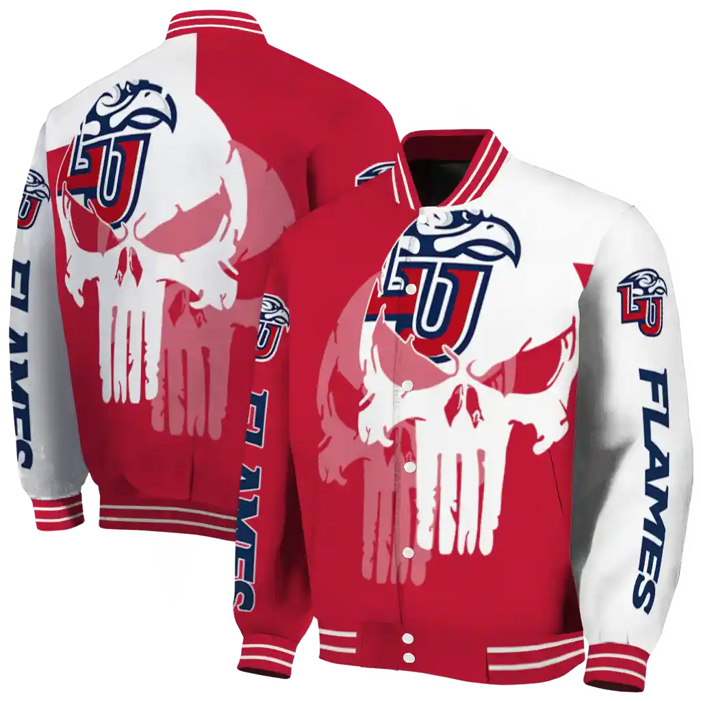 liberty flames skull outline red white varsity jacket fashion forward liberty flames skull outline red white varsity jacket fashion forward