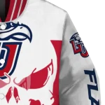 liberty flames skull outline red white varsity jacket best selling