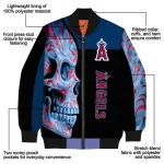 los angeles angels fire skull blue black bomber jacket best selling