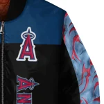 los angeles angels fire skull blue black bomber jacket best selling