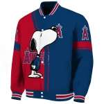 los angeles angels snoopy attitude blue varsity jacket best selling