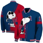 los angeles angels snoopy attitude blue varsity jacket best selling