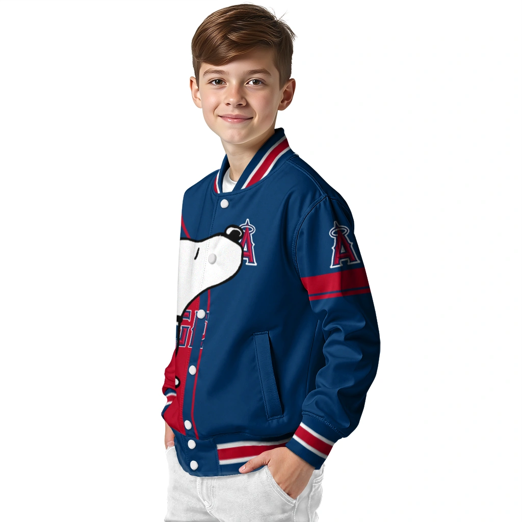 los angeles angels snoopy attitude blue varsity jacket trendy los angeles angels snoopy attitude blue varsity jacket trendy