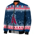 los angeles angels snowy pines blue bomber jacket best selling