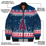 los angeles angels snowy pines blue bomber jacket best selling
