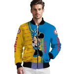 los angeles chargers minnie mouse blue bomber jacket best selling