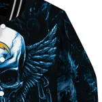 los angeles chargers skull bite blue black varsity jacket best selling