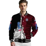 los angeles clippers edgy scratch effect red black varsity jacket best selling