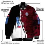 los angeles clippers edgy scratch effect red black varsity jacket best selling