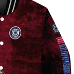 los angeles clippers edgy scratch effect red black varsity jacket best selling