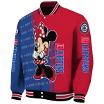los angeles clippers minnie mouse red varsity jacket best selling