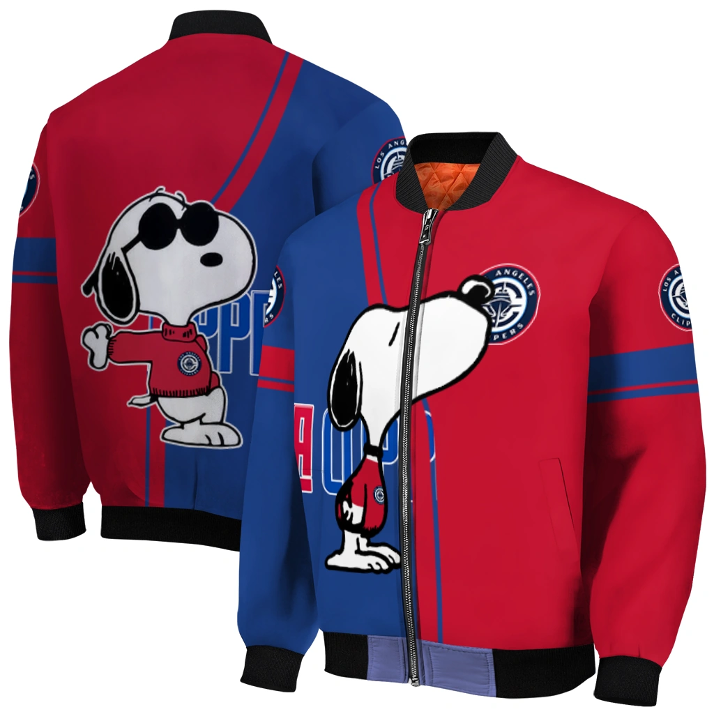 los angeles clippers snoopy attitude red bomber jacket best selling los angeles clippers snoopy attitude red bomber jacket best selling
