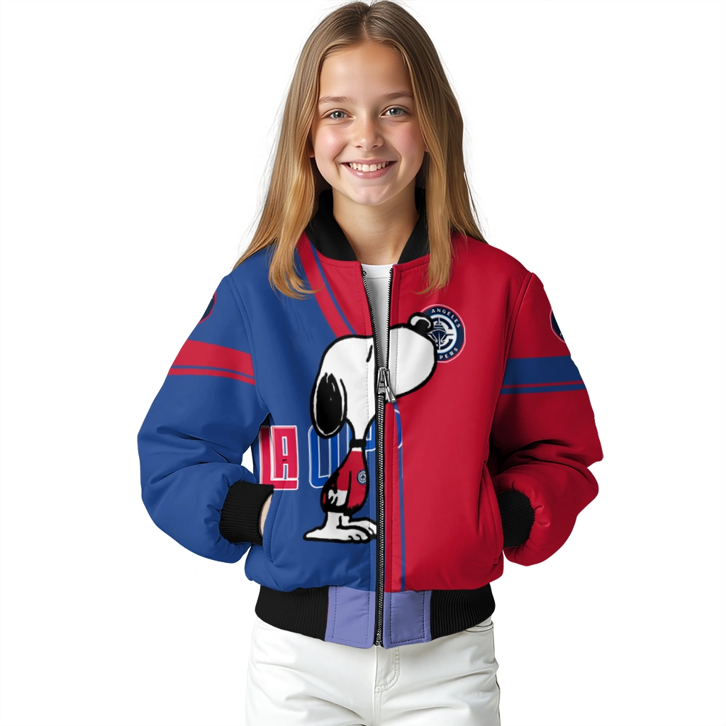 los angeles clippers snoopy attitude red bomber jacket top rated los angeles clippers snoopy attitude red bomber jacket top rated