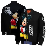 los angeles kings mickey mouse black bomber jacket best selling