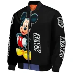 los angeles kings mickey mouse black bomber jacket best selling