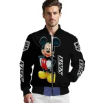 los angeles kings mickey mouse black bomber jacket best selling