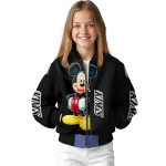 los angeles kings mickey mouse black bomber jacket best selling