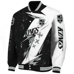 los angeles kings ripped bolt black white varsity jacket best selling