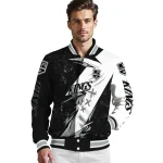 los angeles kings ripped bolt black white varsity jacket best selling