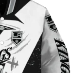 los angeles kings ripped bolt black white varsity jacket best selling