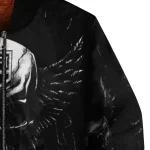 los angeles kings skull bite black bomber jacket best selling