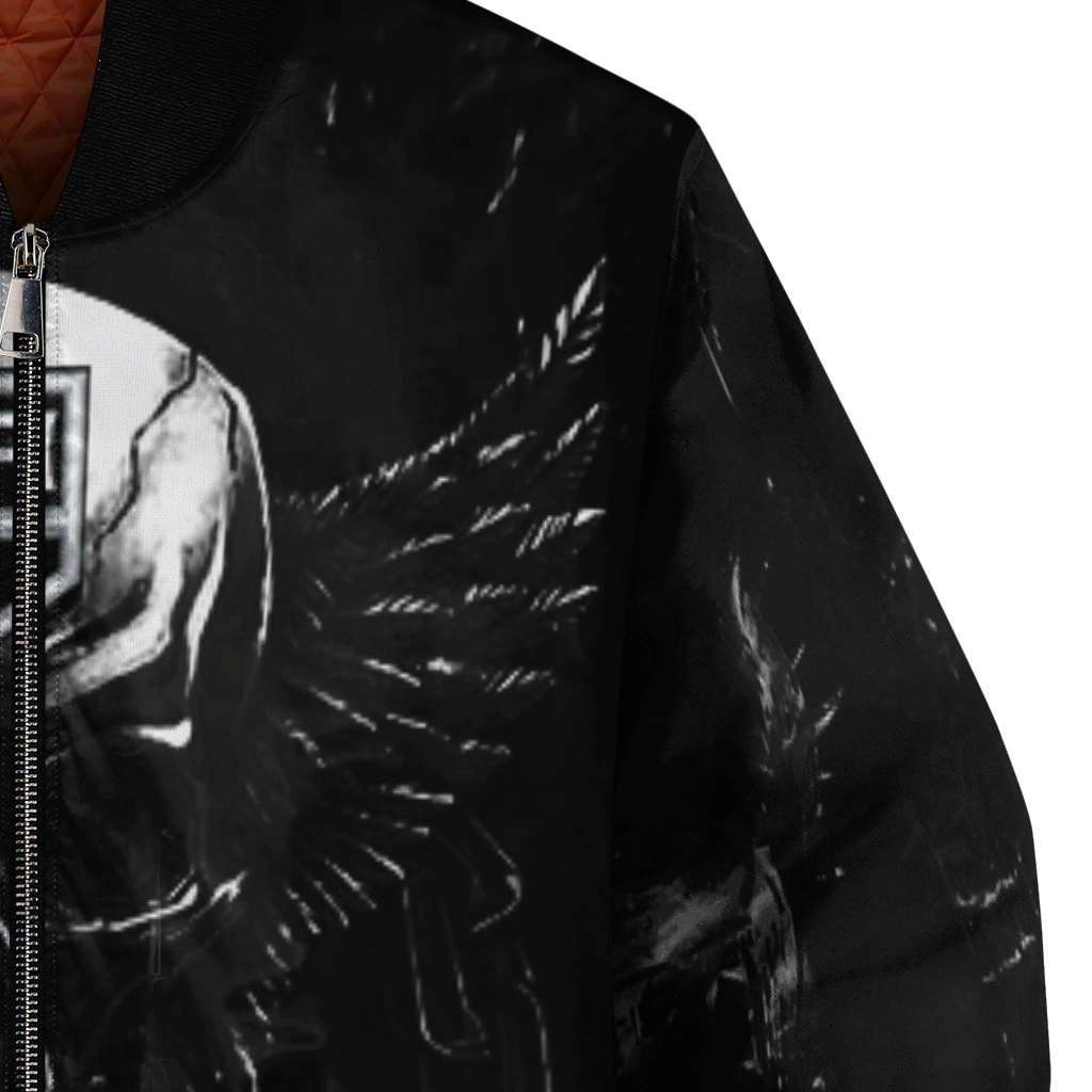 los angeles kings skull bite black bomber jacket premium grade los angeles kings skull bite black bomber jacket premium grade