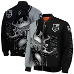 los angeles kings spooky grin black bomber jacket best selling