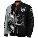 los angeles kings spooky grin black bomber jacket best selling
