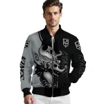 los angeles kings spooky grin black bomber jacket best selling
