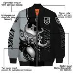 los angeles kings spooky grin black bomber jacket best selling