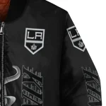 los angeles kings spooky grin black bomber jacket best selling