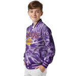 los angeles lakers dynamic rings purple varsity jacket best selling