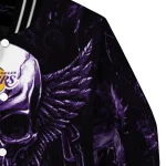 los angeles lakers skull bite purple black varsity jacket best selling