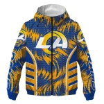 los angeles rams dynamic heat wave blue windbreaker jacket best selling