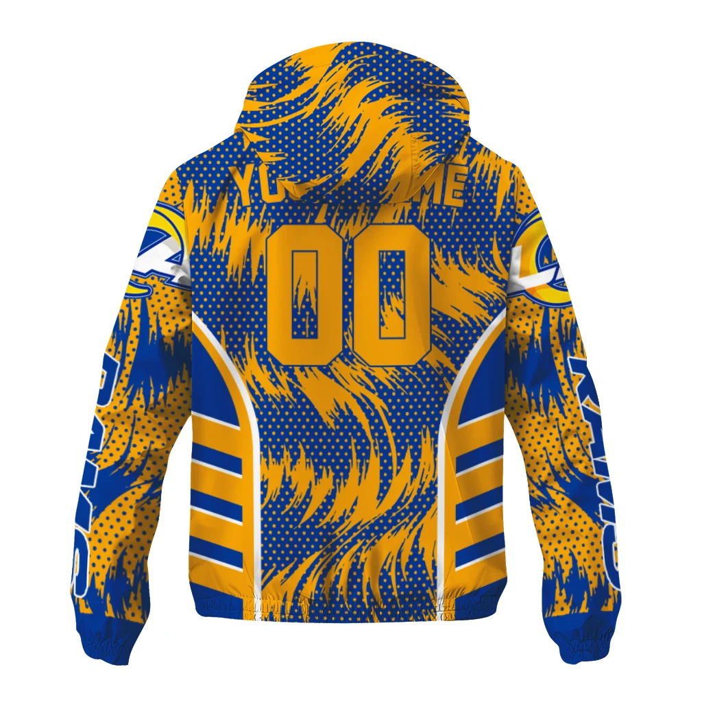 los angeles rams dynamic heat wave blue windbreaker jacket fashion forward los angeles rams dynamic heat wave blue windbreaker jacket fashion forward