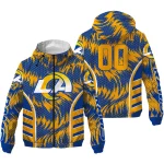 los angeles rams dynamic heat wave blue windbreaker jacket best selling