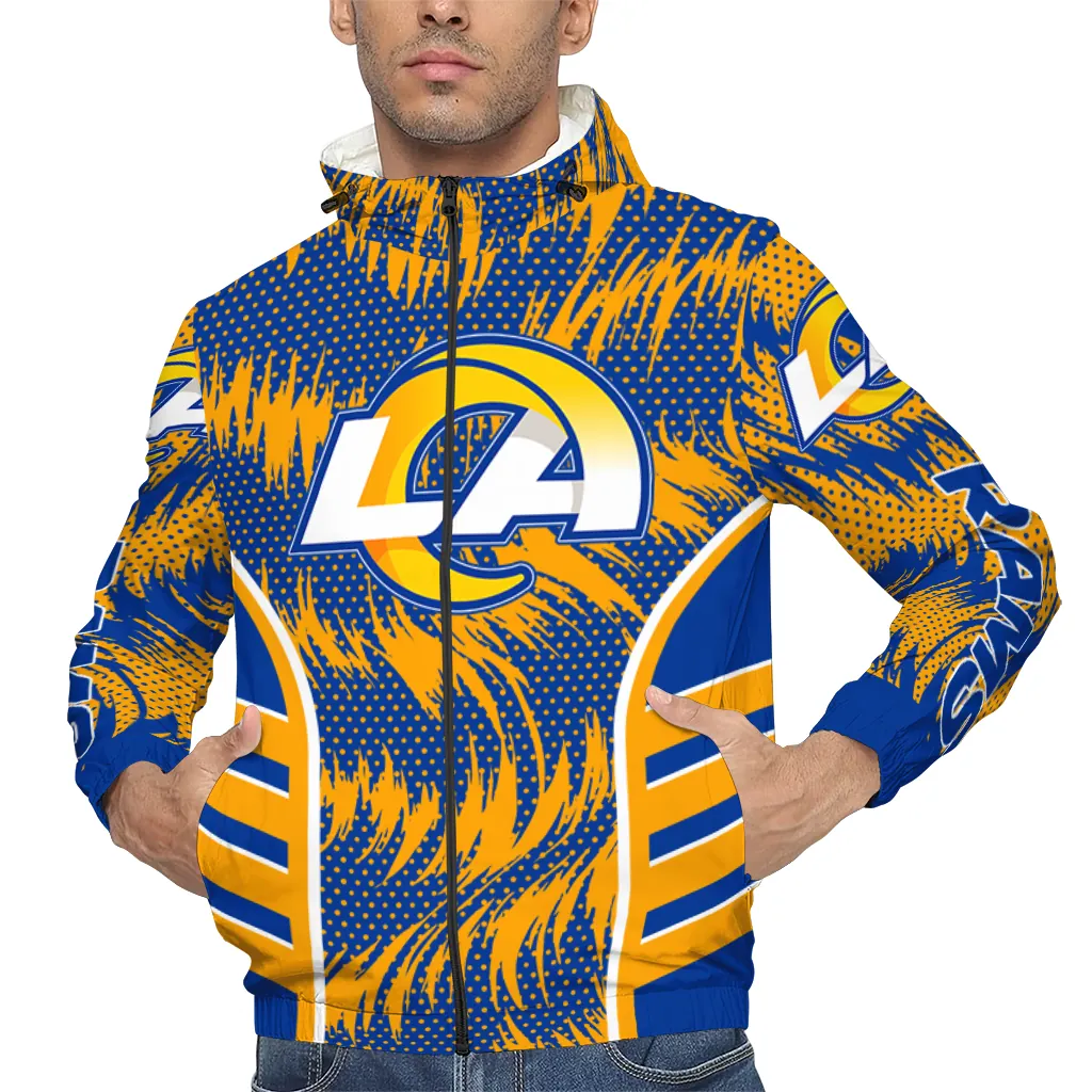 los angeles rams dynamic heat wave blue windbreaker jacket top rated los angeles rams dynamic heat wave blue windbreaker jacket top rated