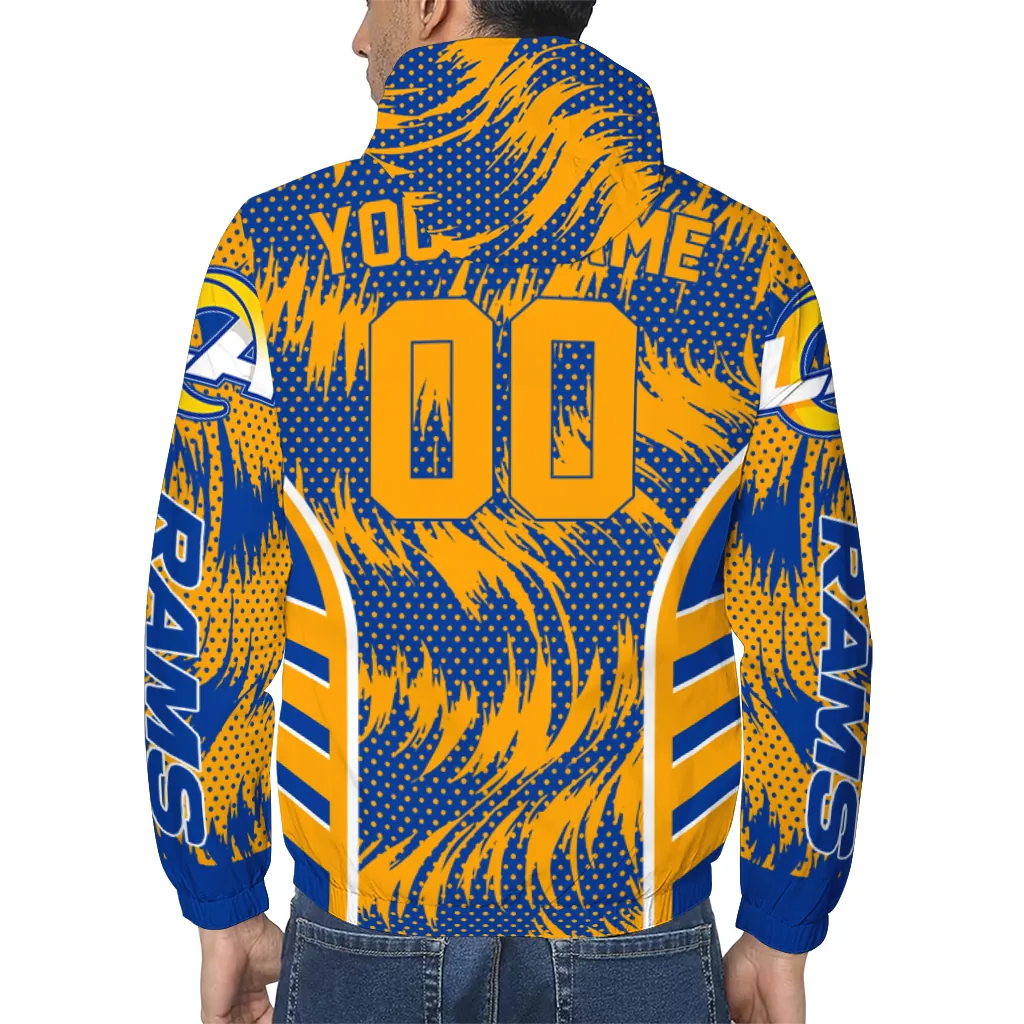 los angeles rams dynamic heat wave blue windbreaker jacket trendy los angeles rams dynamic heat wave blue windbreaker jacket trendy