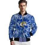 los angeles rams dynamic rings blue bomber jacket best selling