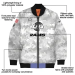 los angeles rams gray camouflage gray bomber jacket best selling