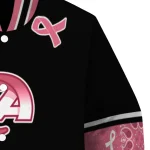 los angeles rams pink ribbon black pink varsity jacket best selling