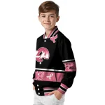 los angeles rams pink ribbon black pink varsity jacket best selling