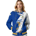 los angeles rams ripped bolt blue white varsity jacket best selling