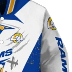 los angeles rams ripped bolt blue white varsity jacket best selling