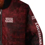 louisiana ragin cajuns torn texture print red black bomber jacket best selling