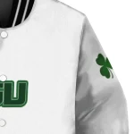 lsu tigers clovers pattern white green varsity jacket best selling
