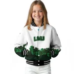 lsu tigers clovers pattern white green varsity jacket best selling